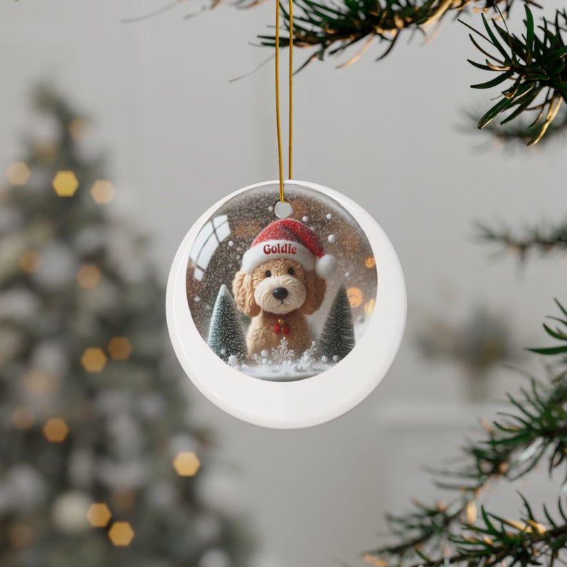 Custom Dog Christmas Ornament, Personalized Pet Holiday Decoration, Cute Puppy Tree Ornament, Christmas Gift for Dog Lovers