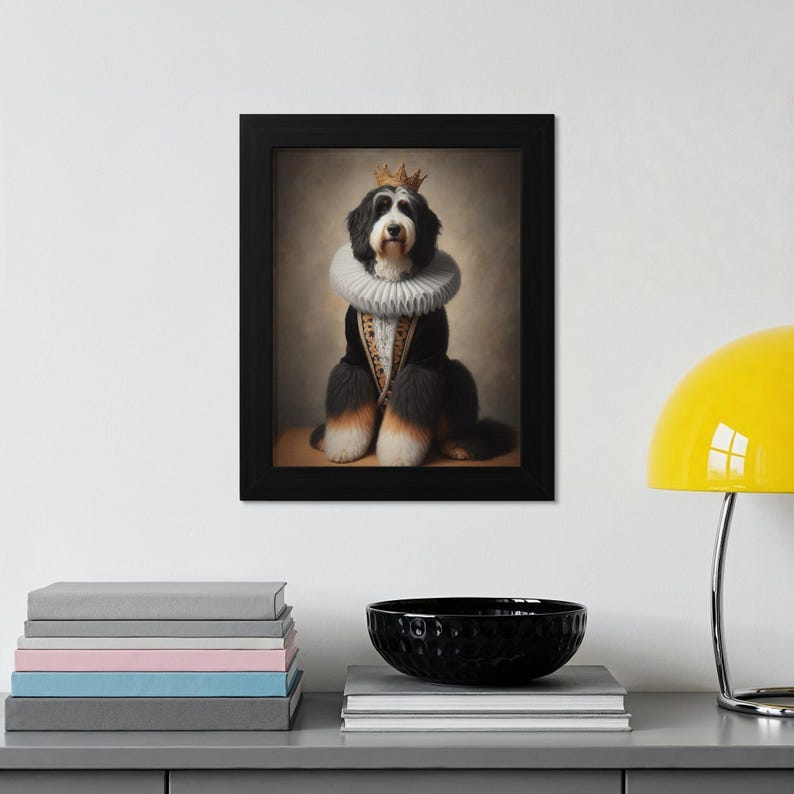 Unique Dog Portrait Wall Art, Regal Pet Print, Dog in Royal Attire, Funny Pet Decor, Perfect Gift for Dog Lovers, Home Decor