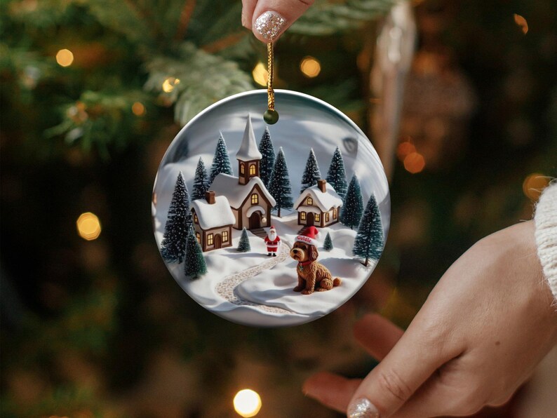 Christmas Village Ornament, Festive Holiday Decoration, Winter Wonderland Ornament, Charming Christmas Tree Decoration