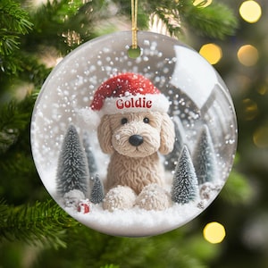 Personalized Christmas Dog Ornament, Custom Pet Keepsake, Holiday Tree Decoration, Unique Gift for Dog Lovers