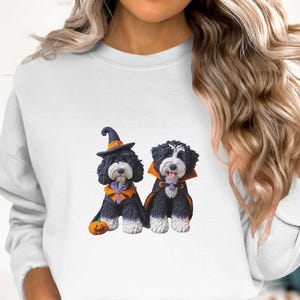 Bernedoodle Halloween Sweatshirt, Doodle Dog Costume, Pet Lover Gift image 3