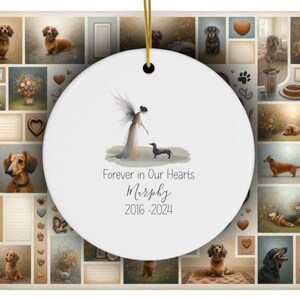 Personalized Dachshund Tribute Ornament, Doxie Watercolor Design, Custom Weiner Dog Memorial, Personalized Tribute Ornament,Dapple Loss Gift