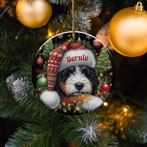 Personalized Dog Christmas Ornament, Custom Pet Ornament, Holiday Tree Decoration, Dog Lover Gift, Pet Memorial Ornament, Xmas Decor
