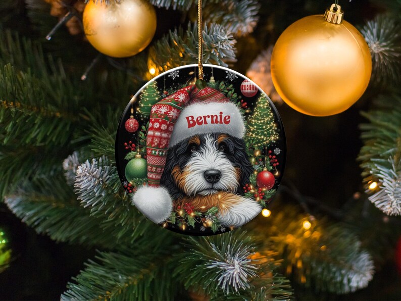 Personalized Dog Christmas Ornament, Custom Pet Ornament, Holiday Tree Decoration, Dog Lover Gift, Pet Memorial Ornament, Xmas Decor