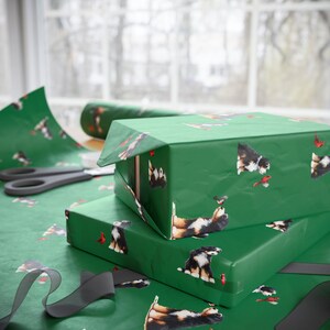 Bernedoodle & Cardinal Gift Wrap: Holiday Festive Paper image 5