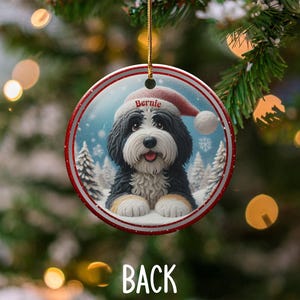 Personalized Dog Christmas Ornament, Custom Pet Portrait Ornament, Cute Dog Christmas Tree Decoration, Holiday Gift for Dog Lovers