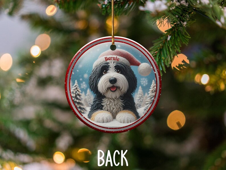 Personalized Dog Christmas Ornament, Custom Pet Portrait Ornament, Cute Dog Christmas Tree Decoration, Holiday Gift for Dog Lovers