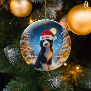 Custom Dog Christmas Ornament, Personalized Pet Holiday Decoration, Tree Hanging, Winter Scene, Unique Gift for Pet Lovers