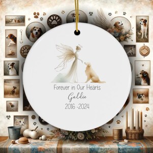 Personalized Golden Retriever Memorial, Watercolor Design Ornament, Dog Name Gift, Personalized Pet Tribute Gift, Golden Ornament, Pet Loss