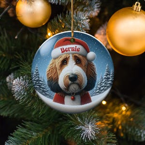 Personalized Dog Christmas Ornament, Custom Pet Portrait Holiday Decoration, Unique Keepsake Gift for Pet Lovers, Dog Lover Ornament