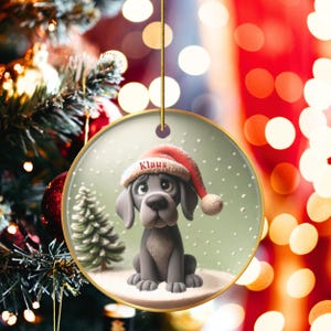 Great Dane Ornament, Custom Dog Portrait Keepsake | Sublimation Ceramic | 3 Inch Holiday Decor image 7