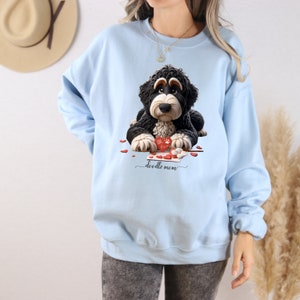 Bernedoodle mom sweatshirt,berndoodle mom, mom sweatshirt, valentine bernedoodle, valentine dog gift, dog sweatshirt, personalized dog sweatshirt,doodle mama, doodle fan, bernedoodle enthusiast gift.
