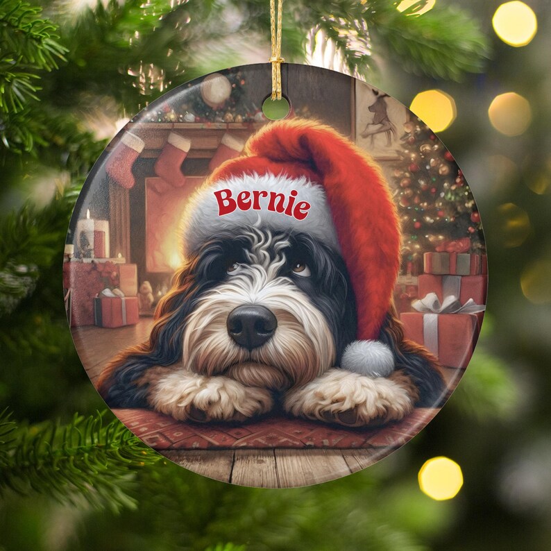 Personalized Christmas Dog Ornament, Custom Pet Decoration, Holiday Tree Decor, Cute Pet Gift, Christmas Gift for Pet Lovers