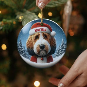 Personalized Dog Christmas Ornament, Custom Pet Holiday Decoration, Cute Pet Gift, Dog Lovers Present, Christmas Tree Decoration