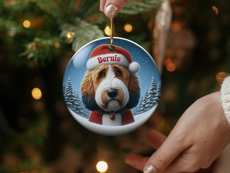 Personalized Dog Christmas Ornament, Custom Pet Holiday Decoration, Cute Pet Gift, Dog Lovers Present, Christmas Tree Decoration