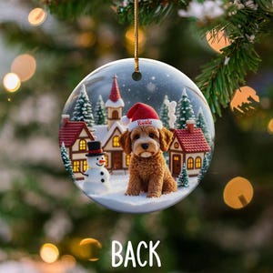 Christmas Dog Ornament, Personalized Pet Decor, Holiday Tree Decoration, Custom Puppy Gift, Festive Home Decor, Pet Lover Ornament