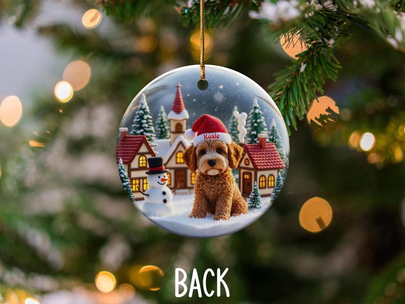 Christmas Dog Ornament, Personalized Pet Decor, Holiday Tree Decoration, Custom Puppy Gift, Festive Home Decor, Pet Lover Ornament