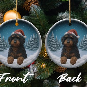 Personalized Dog Christmas Ornament, Double Sided Custom Pet Ornament, Holiday Dog Gift, Christmas Tree Decorations