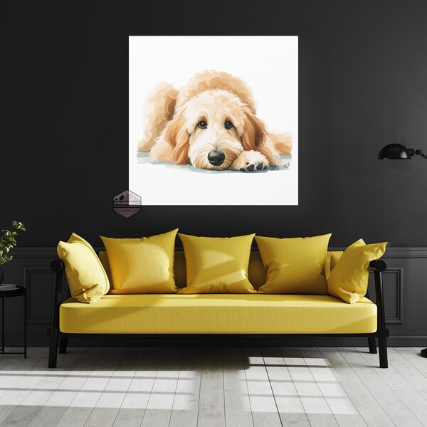 Goldendoodle Dog Canvas Art by Mark at StraDesignCo | Exquisite Canvas Art | 6x6 to 36x36 in | Golden Doodle Decor | Celebrate Your Furball!