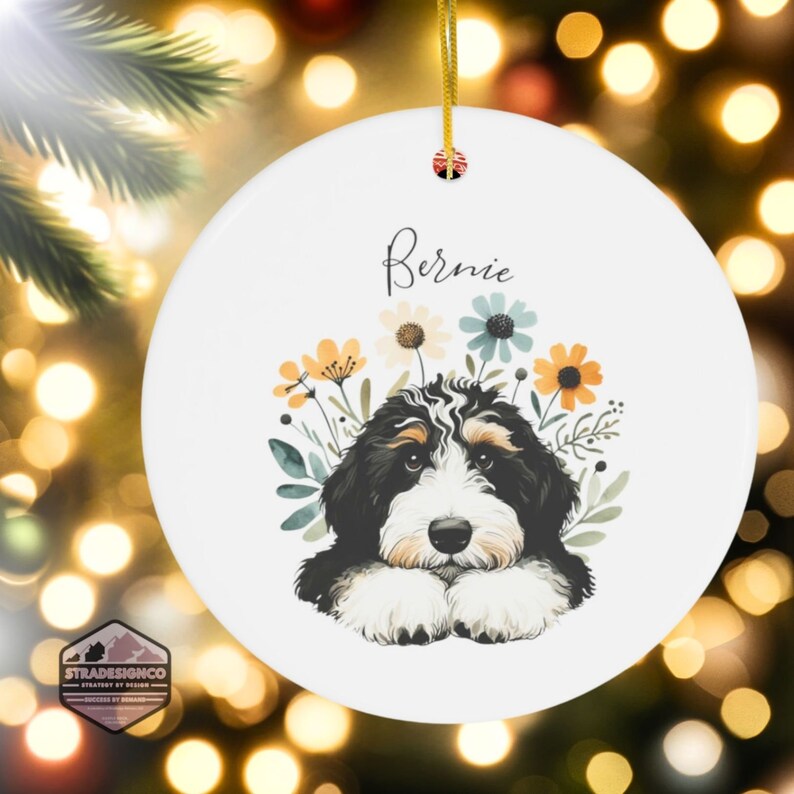 Personalized Bernedoodle Ornament With Your Dog's Name | You Own The Cutest Doodle, Now Own The Cutest Ornament | Celebrate Your Furball!