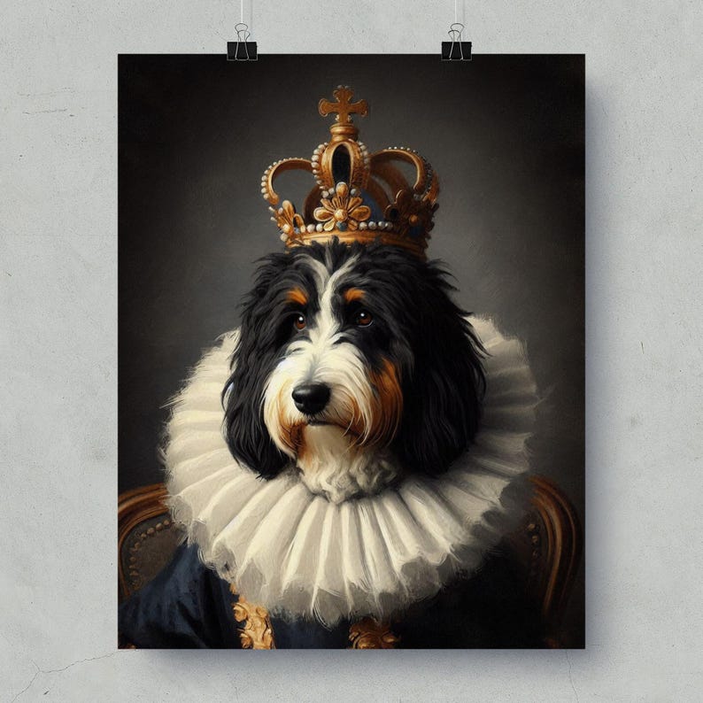 Royal Dog Portrait, King Dog Art Print, Majestic Pet Wall Decor, Dog Lover Gift, Canine Royalty Poster, Regal Dog Painting