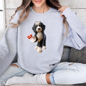 Bernedoodle mom sweatshirt,berndoodle mom, mom sweatshirt, valentine bernedoodle, valentine dog gift, dog sweatshirt, personalized dog sweatshirt,doodle mama, doodle fan, bernedoodle enthusiast gift.