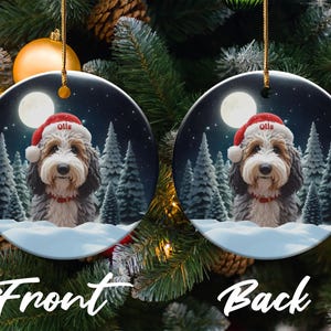 Personalized Dog Christmas Ornament, Custom Pet Holiday Decoration, Cute Puppy Tree Ornament, Dog Lover Gift Idea, Unique Pet Keepsake