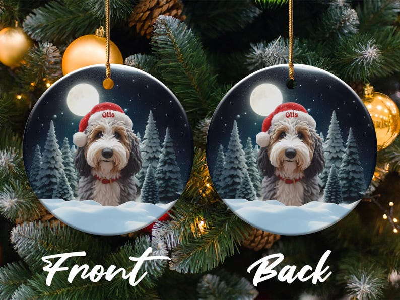 Personalized Dog Christmas Ornament, Custom Pet Holiday Decoration, Cute Puppy Tree Ornament, Dog Lover Gift Idea, Unique Pet Keepsake