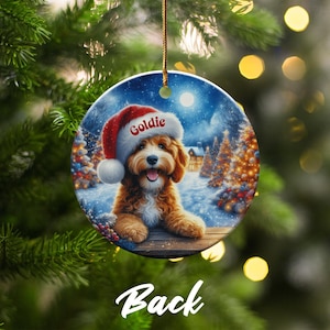 Custom Dog Christmas Ornament, Personalized Pet Holiday Decor, Cute Puppy Santa Hat Decoration, Perfect Xmas Gift for Pet Lovers