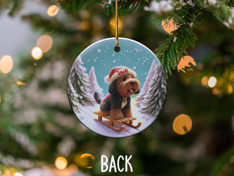 Personalized Dog Christmas Ornament, Custom Pet Holiday Decor, Dog Lover Gift, Cute Puppy Xmas Decoration, Tree Hanging Ornament