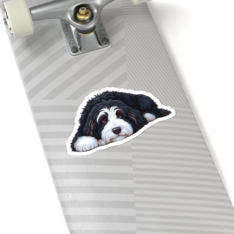 Cute Bernedoodle Sticker, Glossy Laptop Decal, Pet Lover Gift image 2