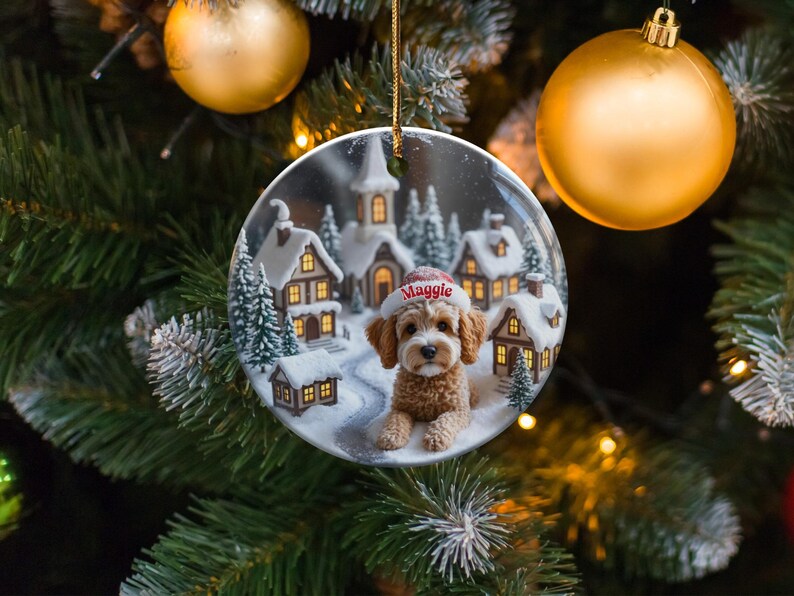 Personalized Dog Christmas Ornament, Pet Photo Ornament, Custom Pet Decoration, Holiday Dog Ornament, Christmas Tree Decor