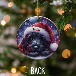 Cute Dog Christmas Ornament, Personalized Pet Holiday Decor, Custom Name Dog Lover Gift, Unique Xmas Tree Decoration, Adorable Pet Bauble