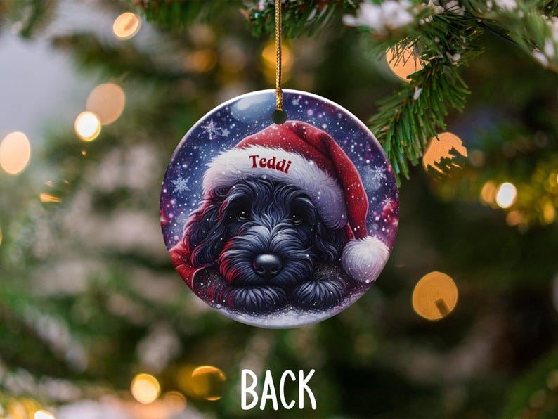 Cute Dog Christmas Ornament, Personalized Pet Holiday Decor, Custom Name Dog Lover Gift, Unique Xmas Tree Decoration, Adorable Pet Bauble