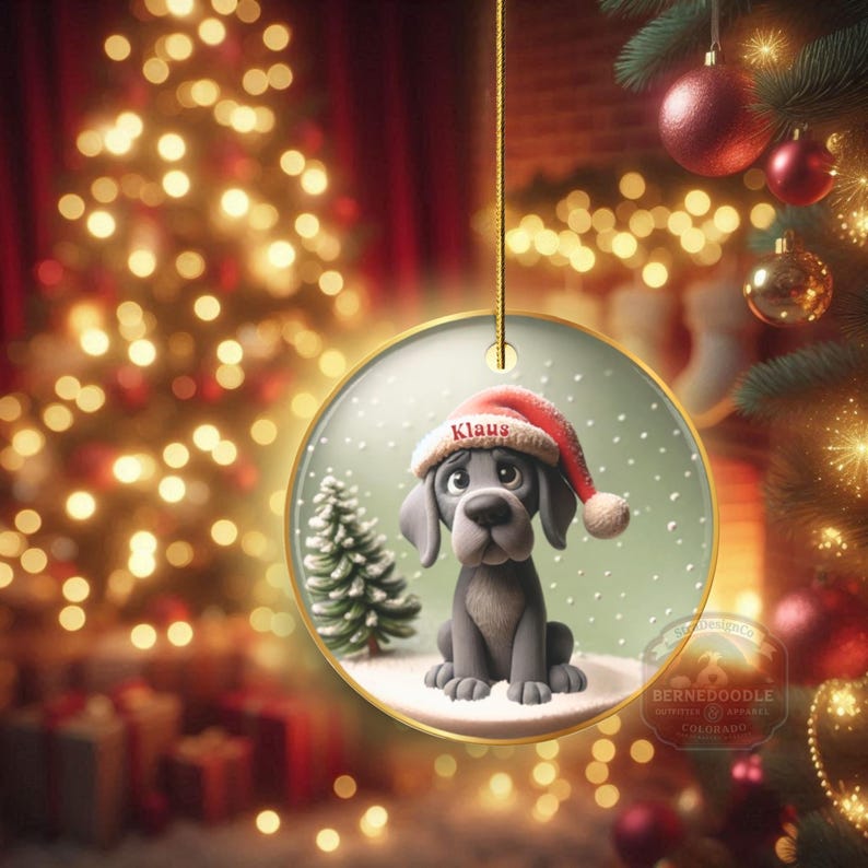 Great Dane Ornament, Custom Dog Portrait Keepsake | Sublimation Ceramic | 3 Inch Holiday Decor image 17