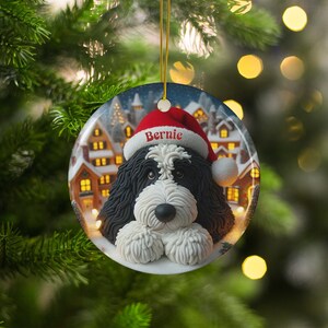 Personalized Dog Christmas Ornament, Custom Pet Keepsake, Holiday Dog Decor, Cute Dog Lover Gift, Festive Pet Decoration