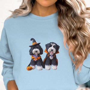 Bernedoodle Halloween Sweatshirt, Doodle Dog Costume, Pet Lover Gift image 5