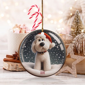 Bernedoodle Ornament, Personalized Custom Pet Keepsake | Ceramic | Double Sided Sublimation 2.76 Inch Gift image 7