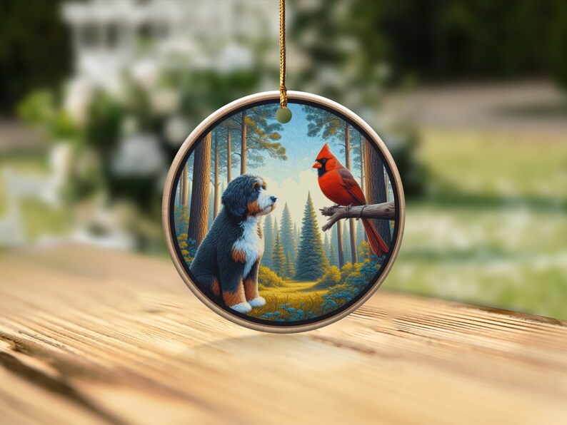 bernedoodle,bird lover gift,cardinal decor,cardinal gift,cardinal ornament,doodle mom gift,garden cardinal,garden decor,goldendoodle,home decor,red cardinal,window ornament