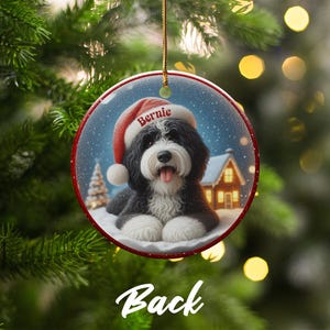 Custom Christmas Dog Ornament, Personalized Pet Keepsake, Holiday Decor, Dog Lover Gift, Custom Pet Portrait, Festive Pet Ornament