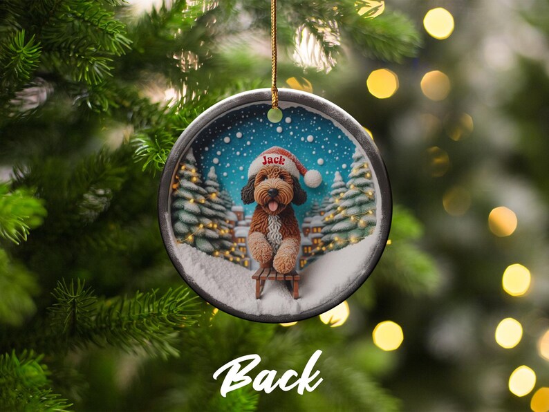 Cute Dog Christmas Ornament, Festive Holiday Tree Decor, Personalized Pet Gift, Customizable Christmas Decoration for Dog Lovers