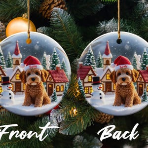 Christmas Dog Ornament, Cute Puppy Christmas Tree Decoration, Customizable Holiday Decor, Perfect Xmas Gift, Festive Tree Ornament