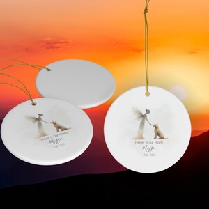 Personalized Goldendoodle Memorial, Watercolor Design, Pet's Name, Custom Gift, Personalized Pet Tribute Ceramic Ornament, Pet Loss Gift