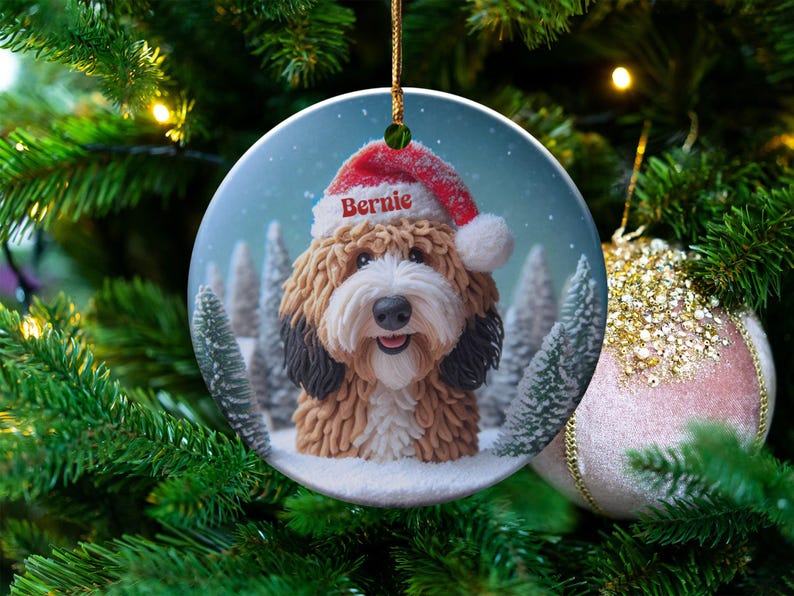 Custom Dog Christmas Ornament, Pet Holiday Decoration, Personalized Pet Ornament, Christmas Tree Ornament, Dog Lover Gift, Holiday Decor