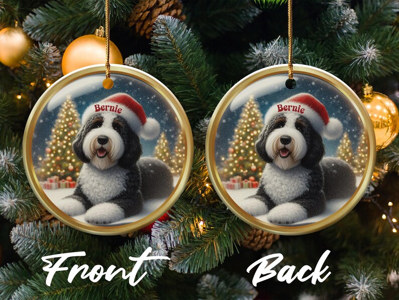 Custom Dog Breed Christmas Ornaments, Personalized Holiday Tree Decorations, Cute Dog Lover Gift, Double Sided Xmas Decor
