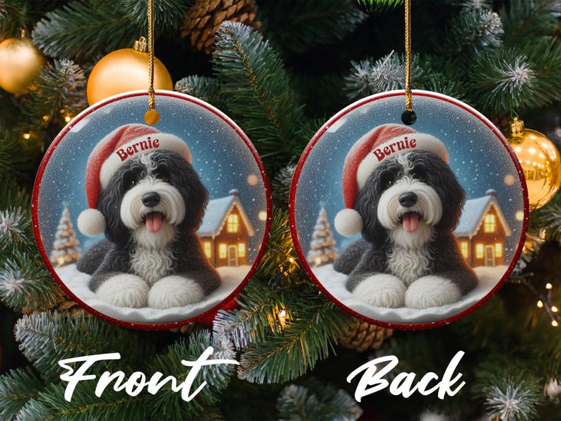 Personalized Dog Christmas Ornament, Custom Pet Holiday Decoration, Cute Santa Dog Ornament, Unique Christmas Tree Decor