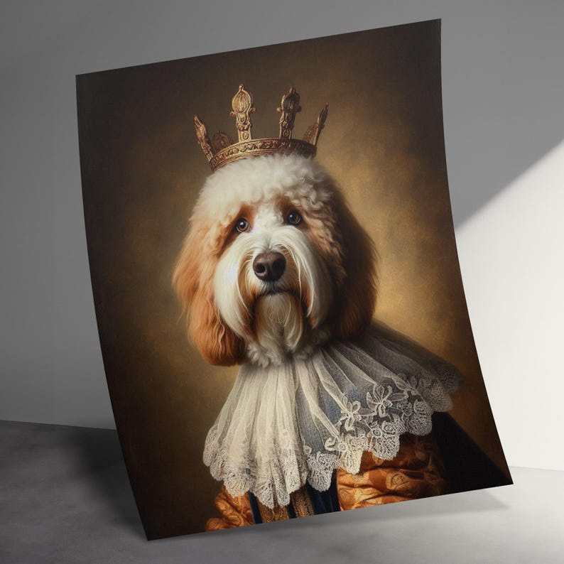 Custom Pet Portrait, Royal Pet Art, Personalized Dog Painting, Pet Lover Gift, Unique Pet Decor, Dog Owner Gift, Custom Pet Artwork