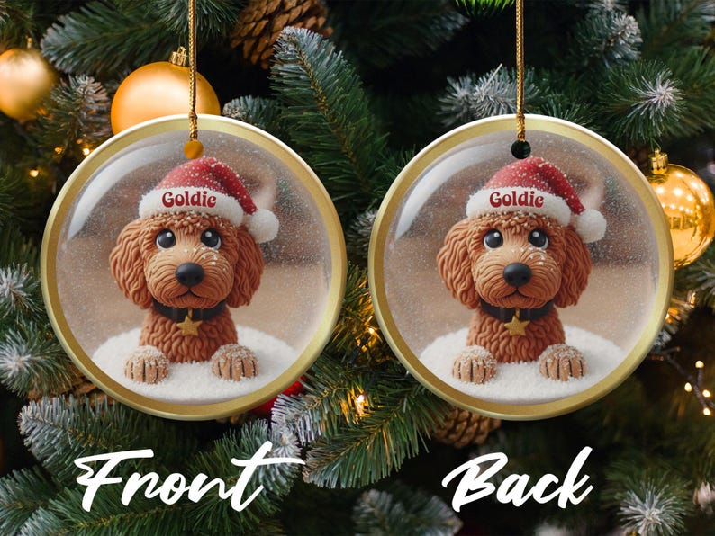 Cute Dog Christmas Tree Ornament, Personalized Pet Holiday Decor, Custom Dog Keepsake, Perfect Gift for Dog Lovers