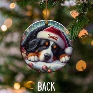 Bernese Mountain Dog Ornament, Custom Name Pet Keepsake | Double-Sided Ceramic | 3-Inch Sublimation Holiday Tree Decor immagine 10