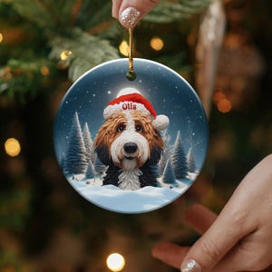 Personalized Dog Christmas Ornament, Custom Pet Ornament, Dog Lovers Gift, Christmas Tree Decoration, Holiday Pet Keepsake